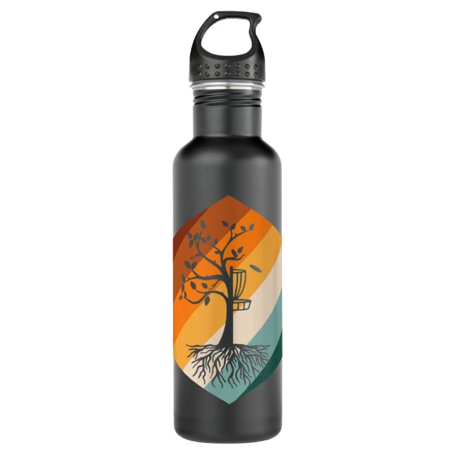 Retro Disc Golf Tree 710 Ml Water Bottle (Front)