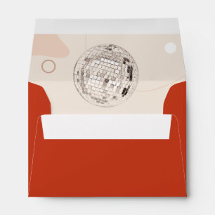 Retro Disco Ball Bachelorette Invitation Envelope