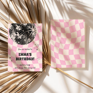Retro Disco Ball Birthday  Invitation
