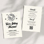 Retro Disco Ball Black White Wedding Invitation<br><div class="desc">retro 70s groovy wedding invitation,  retro wedding invite with Rsvp and Details in the back,  black and white Wedding Invite ,  disco ball Wedding,  disco ball wedding invite .</div>