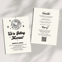 Retro Disco Ball Black White Wedding