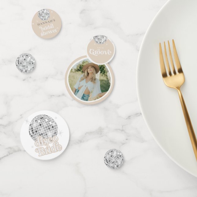 Retro Disco Ball Bridal Shower Photo  Confetti (Group)