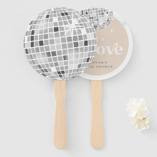 Retro Disco Ball Bridal Shower Photo Hand Fan