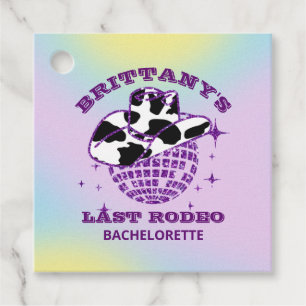 Retro Disco Ball Cowgirl Hat Bachelorette Favour Tags