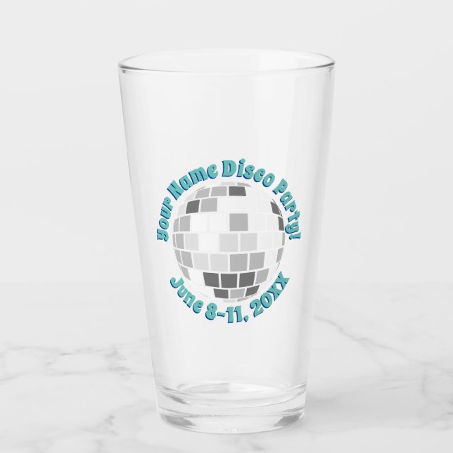 Retro Disco Ball PERSONALIZED Glass (Front)