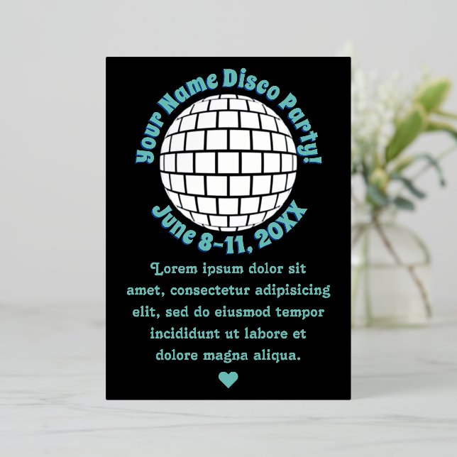 Retro Disco Ball PERSONALIZED Silver (Standing Front)