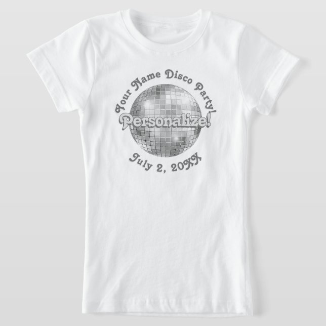 Retro Disco Ball PERSONALIZED T-Shirt (Laydown)