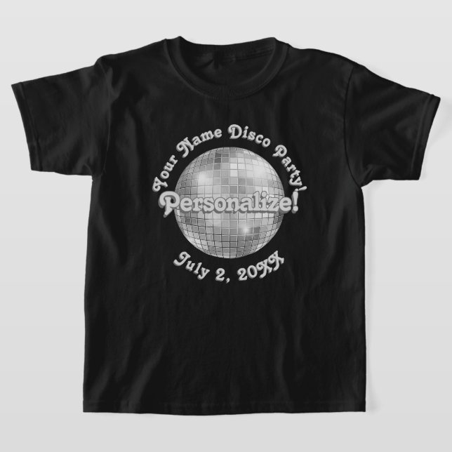 Retro Disco Ball PERSONALIZED T-Shirt (Laydown)