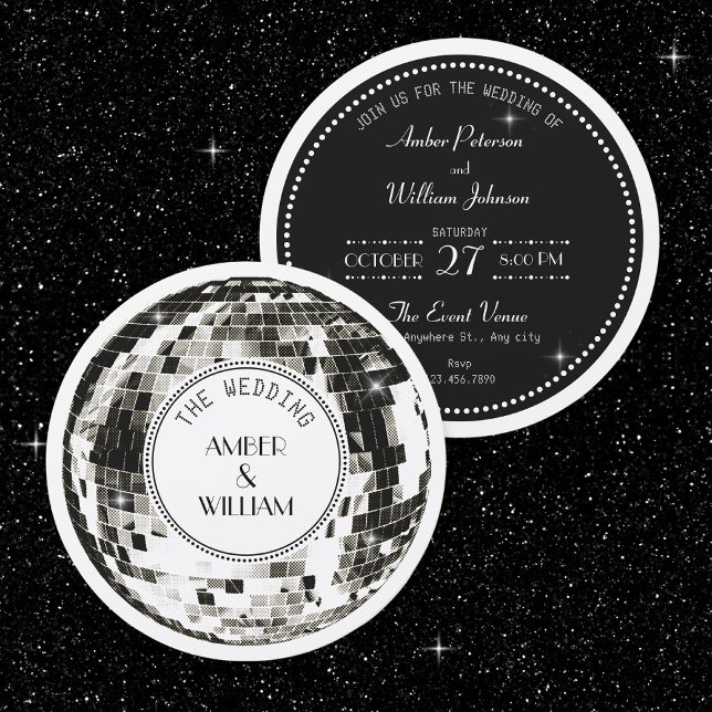 Retro Disco ball Wedding Invitation (Creator Uploaded)