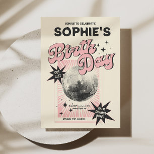 Retro Disco Birthday Invitation