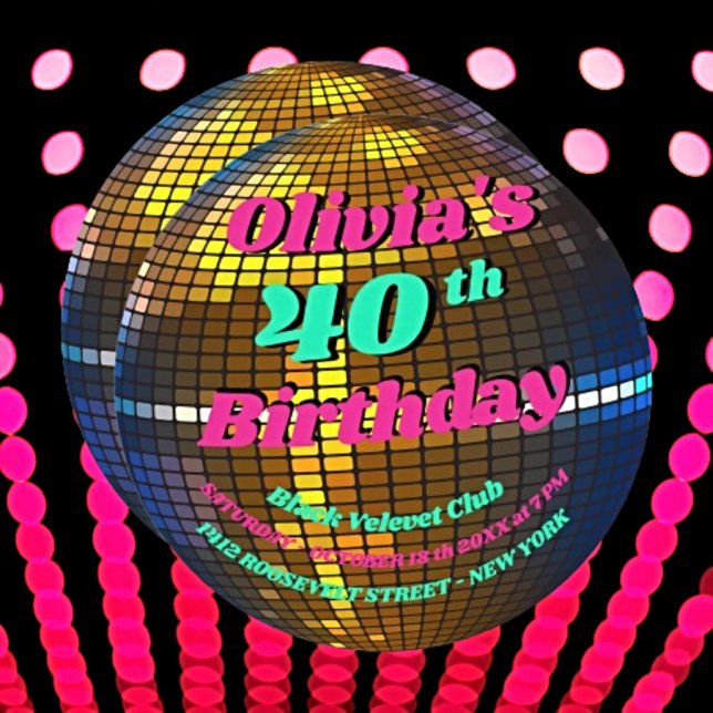 Retro Disco Bliss: Personalised Birthday Invitation (Creator Uploaded)