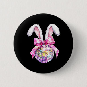 Retro Disco Byll Bunny Coquette Bow Easter Day Gir 6 Cm Round Badge