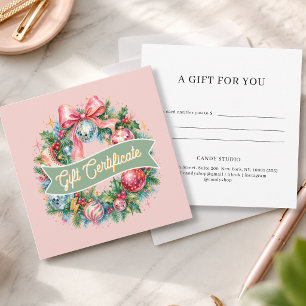 Retro Disco Christmas Border Gift Certificate