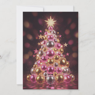 Retro Disco Christmas Tree Non-Photo Holiday Card