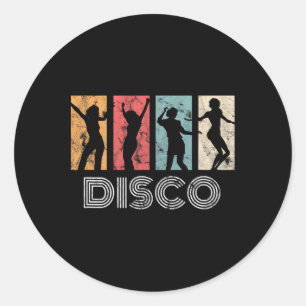 Retro Disco Dance 70s 80s Party Dance Dancer  Classic Round Sticker