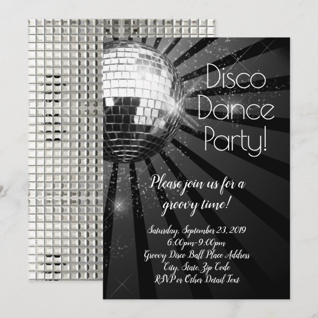 Retro Disco Dance 70s Birthday Party Invitation (Front/Back)
