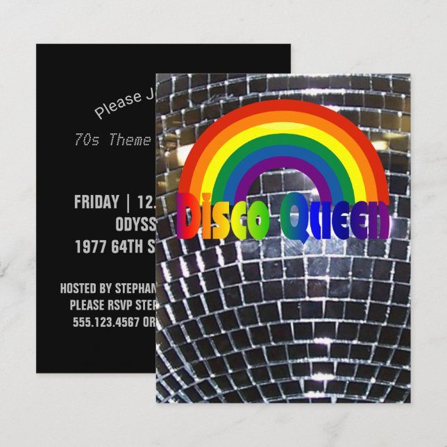 Retro Disco Dance Party | 70s Party Disco Ball Invitation (Front/Back)