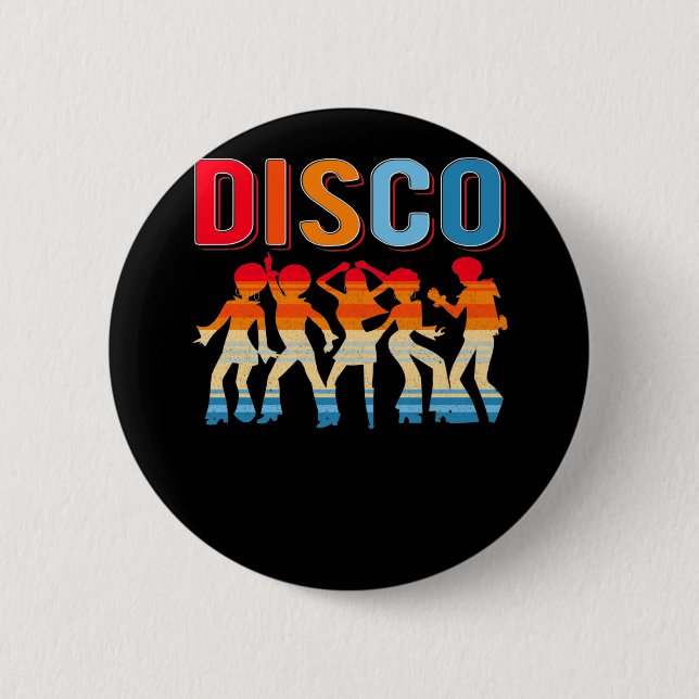 Retro Disco Dancing Girls 70s 80s African Dancer 6 Cm Round Badge (Front)