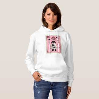 Retro Disco Ghost with Black Cat Halloween Stamp Hoodie