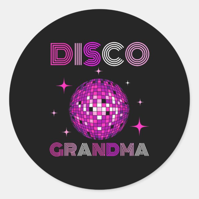Retro Disco Grandma 70s 80s Dance Party Mirror Bal Classic Round Sticker (Front)