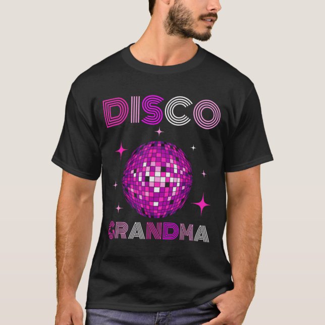 Retro Disco Grandma 70s 80s Dance Party Mirror Bal T-Shirt (Front)