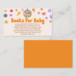Retro Disco Groovy Books For Baby Baby Shower Enclosure Card