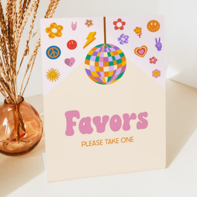 Retro Disco Groovy Party Favours Table Party Sign (Creator Uploaded)
