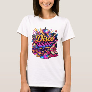 Retro Disco Night Womens 80s Roller Skates T-Shirt