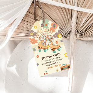 Retro Disco Roller Skate 1st Birthday Gift Tags