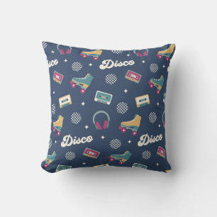 Retro Disco Roller Skates Pattern Cushion