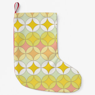 Retro Disco Style Seamless Pattern Small Christmas Stocking