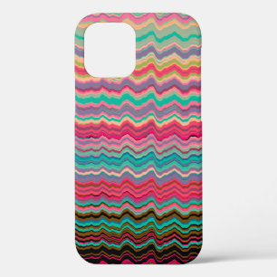 Retro distorted lines pattern Case-Mate iPhone cas 12 Case
