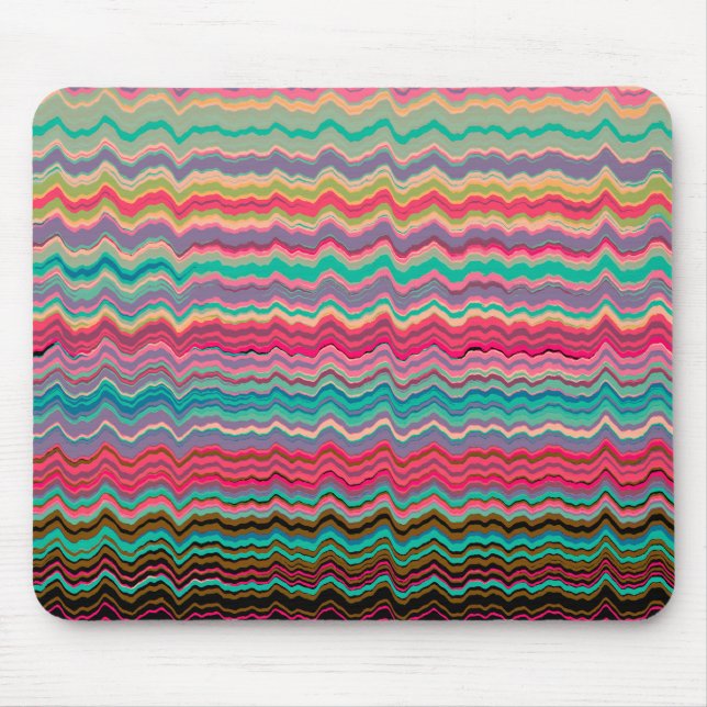 Retro distorted lines pattern mouse mat (Front)