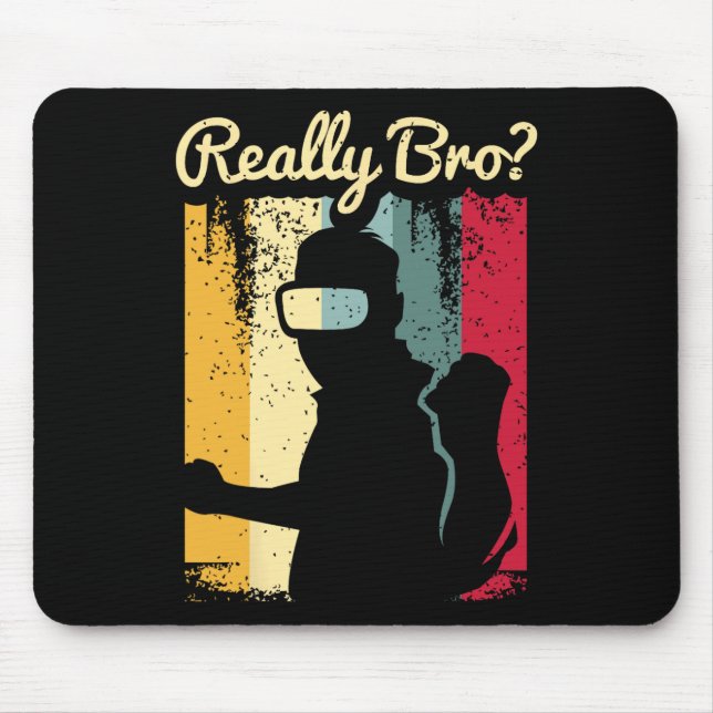 Retro Distressed Art Virtual Reality Graphic For A Mouse Mat (Front)