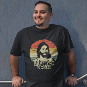 Retro Distressed Baptised in Christ with Jesus T-Shirt