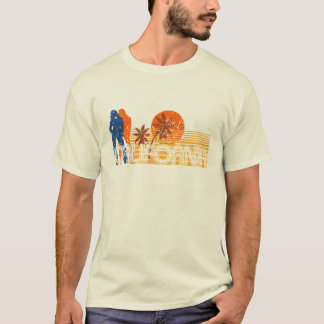 Retro distressed California beach 80s surf tee