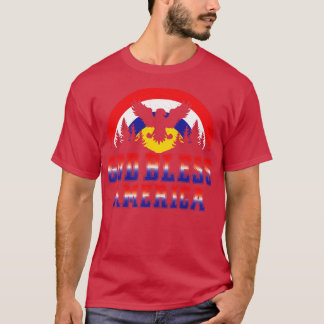 Retro Distressed God Bless America 4th of July T-Shirt