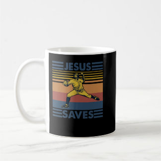 Retro Distressed Jesus Saves Baseball T-Shirt Coffee Mug