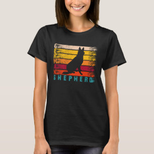 Retro Distressed Silhouette Dog German Shepherd T-Shirt