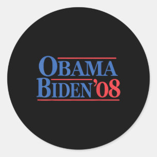 Retro Distressed Vintage Obama Biden 08 Campaign  Classic Round Sticker