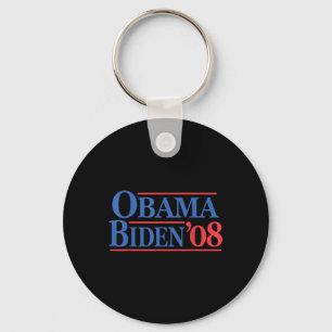 Retro Distressed Vintage Obama Biden 08 Campaign Key Ring