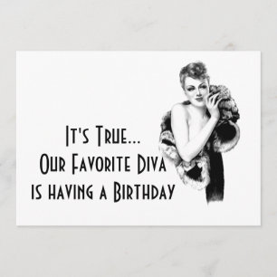 Retro Diva Womans Birthday Party Invitation