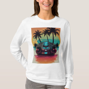 Retro DJ Boombox Beach T-Shirt 🎶🌴 Sunset Summe