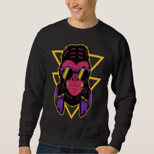 Retro DJ Gorilla with Headphones Silverback Monkey Sweatshirt