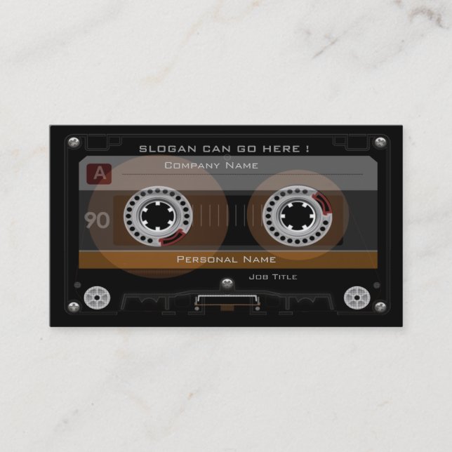 Retro DJ Music Cassette MixTape Business Card (Front)