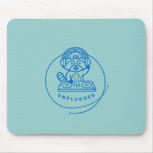 Retro DJ Racoon Pastel Marble Texture Mousepad