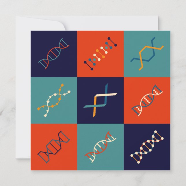 Retro DNA genetics stem biology pattern set (Front)