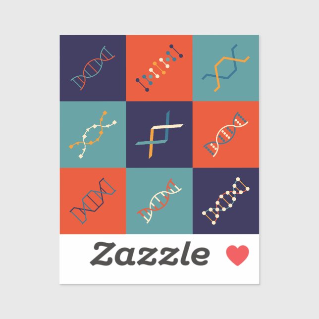 Retro DNA genetics stem biology pattern set (Sheet)