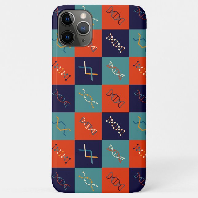 Retro DNA genetics stem biology pattern set Case-Mate iPhone Case (Back)