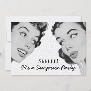 Retro Do Tell Surprise Birthday Party Invitation